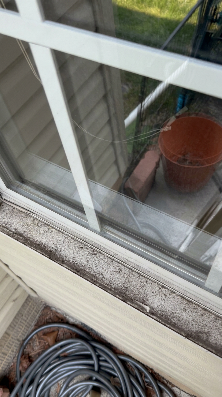 Dirty window before cleaning